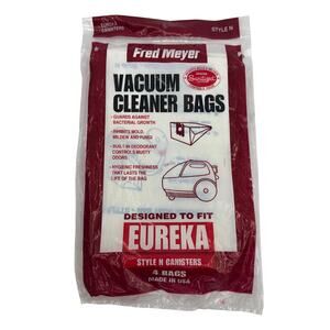 Fred Meyer Vacuum Cleaner Bags for Eureka Style N Canisters – 4-Pack, Sealed